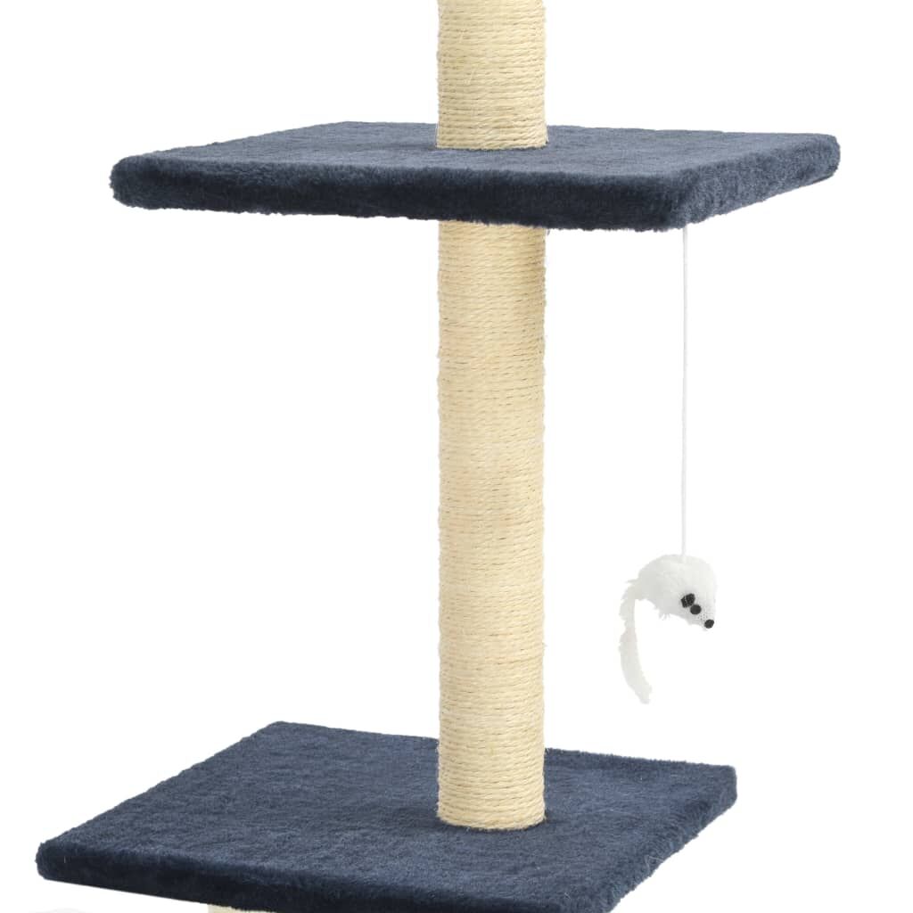 Vidaxl Rascador Para Gatos Con Postes De Sisal Azul Oscuro 260 Cm_3