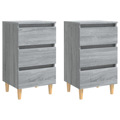 Mesitas De Noche 2 Uds Con Patas Madera Gris Sonoma 40x35x69 Cm_0