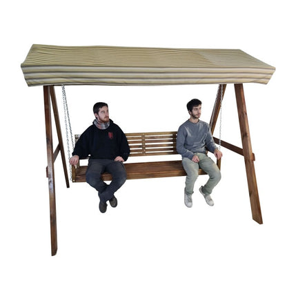 Balancin De Jardin Masgames Elna Xl Con Techo De Lona Sin Cojin En El Banco.