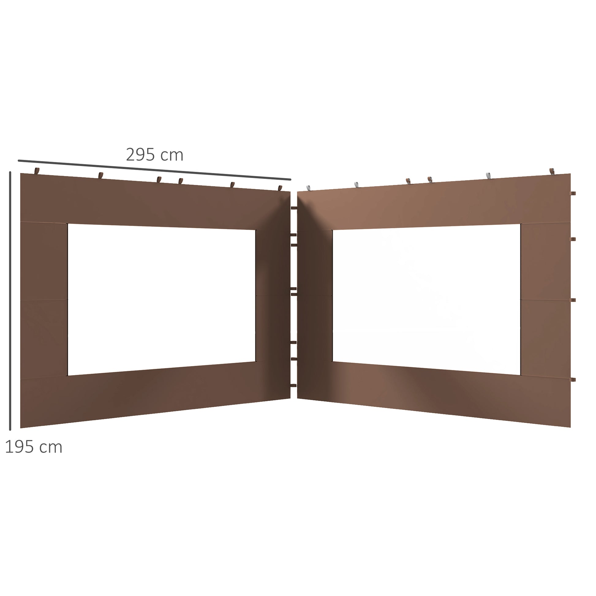 Outsunny Paredes Laterales Para Carpa De 4 Paneles 295x195 Cm Marrón_2