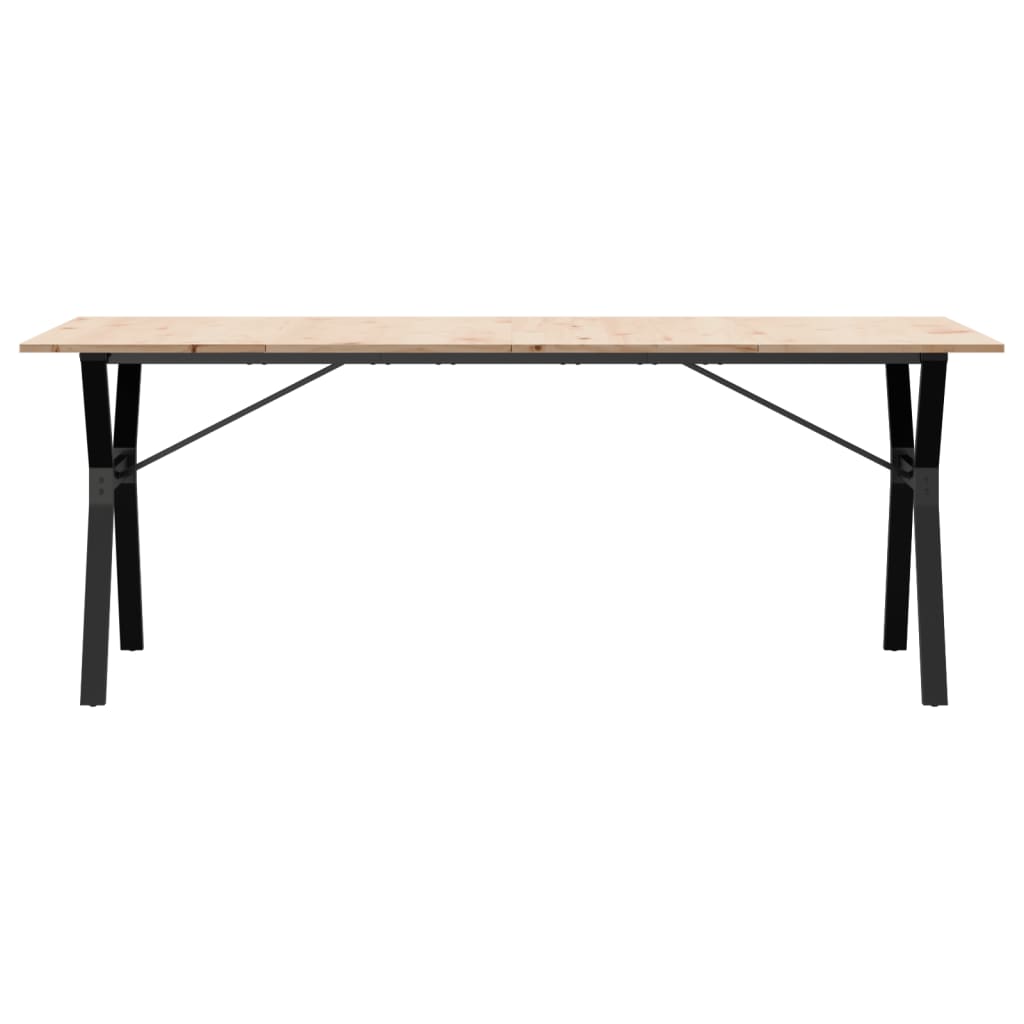 Mesa De Comedor Marco Y Madera Maciza Pino Y Acero 200x100x75cm_2