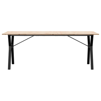 Mesa De Comedor Marco Y Madera Maciza Pino Y Acero 200x100x75cm_2