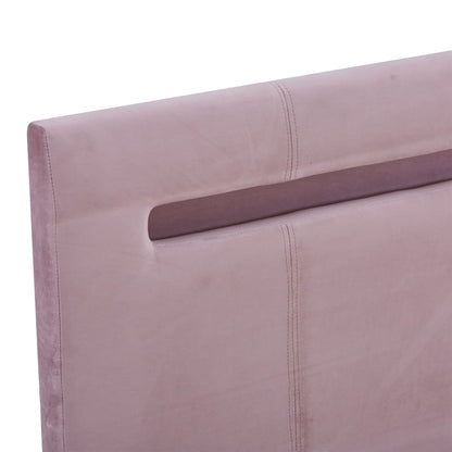 Estructura De Cama Con Led Sin Colchón Tela Rosa 180x200 Cm / Vetonek_2