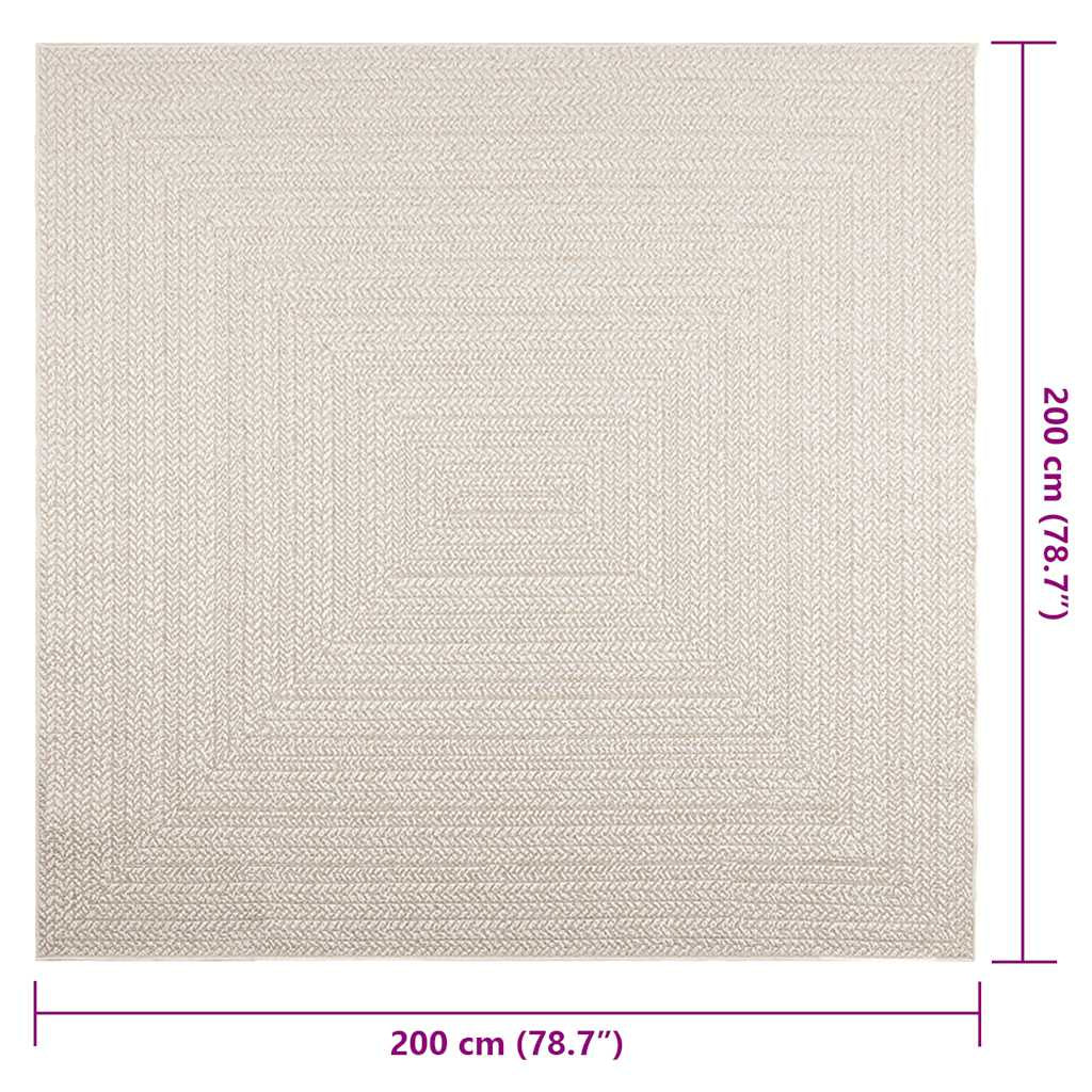 Vidaxl Alfombra Zizur Apariencia Yute Interior Exterior Crema_2