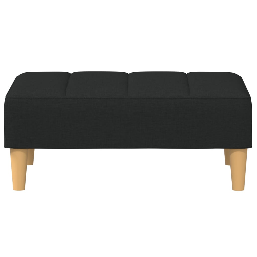 Sofá Cama De 2 Plazas Con Taburete Tela Negro / Vetonek_1