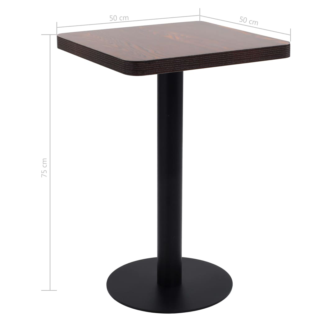 Mesa De Bistró Mdf Marrón Oscuro 50x50 Cm_4