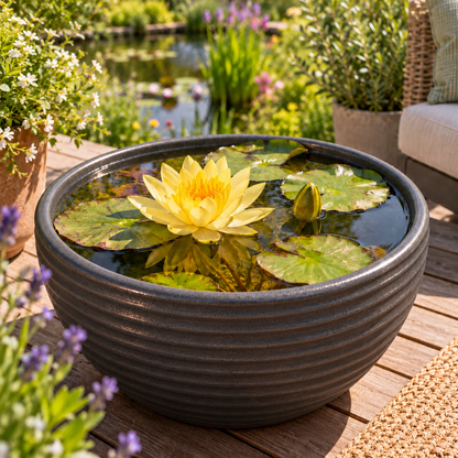 Nenúfar Amarillo - Nymphaea Marliacea - 1x Nenúfar Multiflor Con Cesta_3