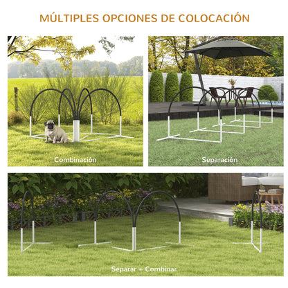 Pawhut Set De Entrenamiento De Agilidad Para Perros De 4 Piezas 89x69x99cm Negro_3