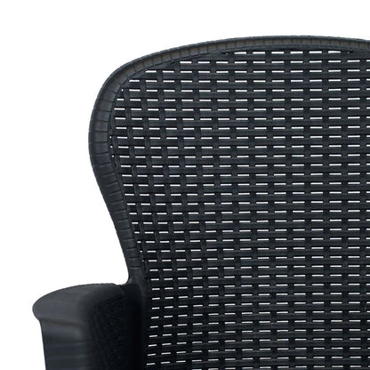 Vidaxl Comedor De Jardín 7 Piezas Plástico Aspecto De Ratán Antracita_4