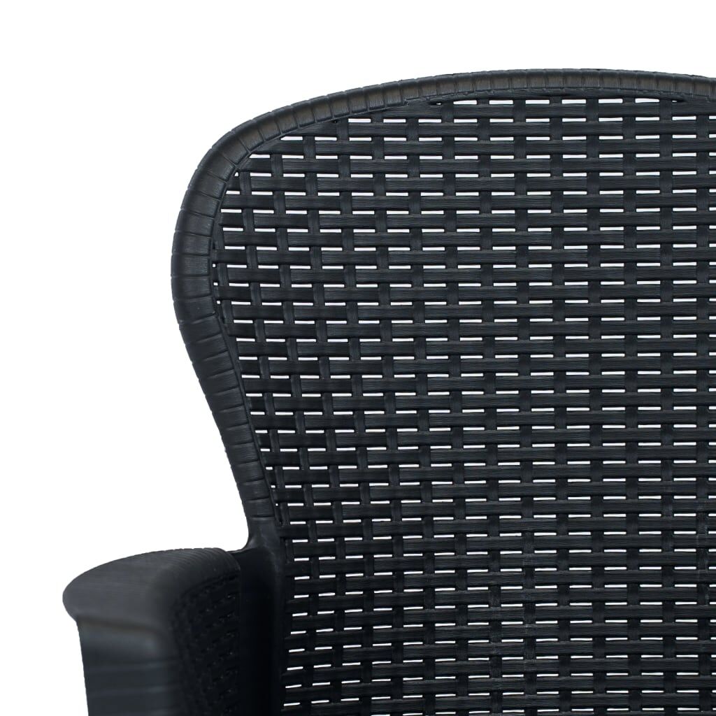 Vidaxl Comedor De Jardín 5 Pzas Plástico Gris Antracita Aspecto Ratán_4