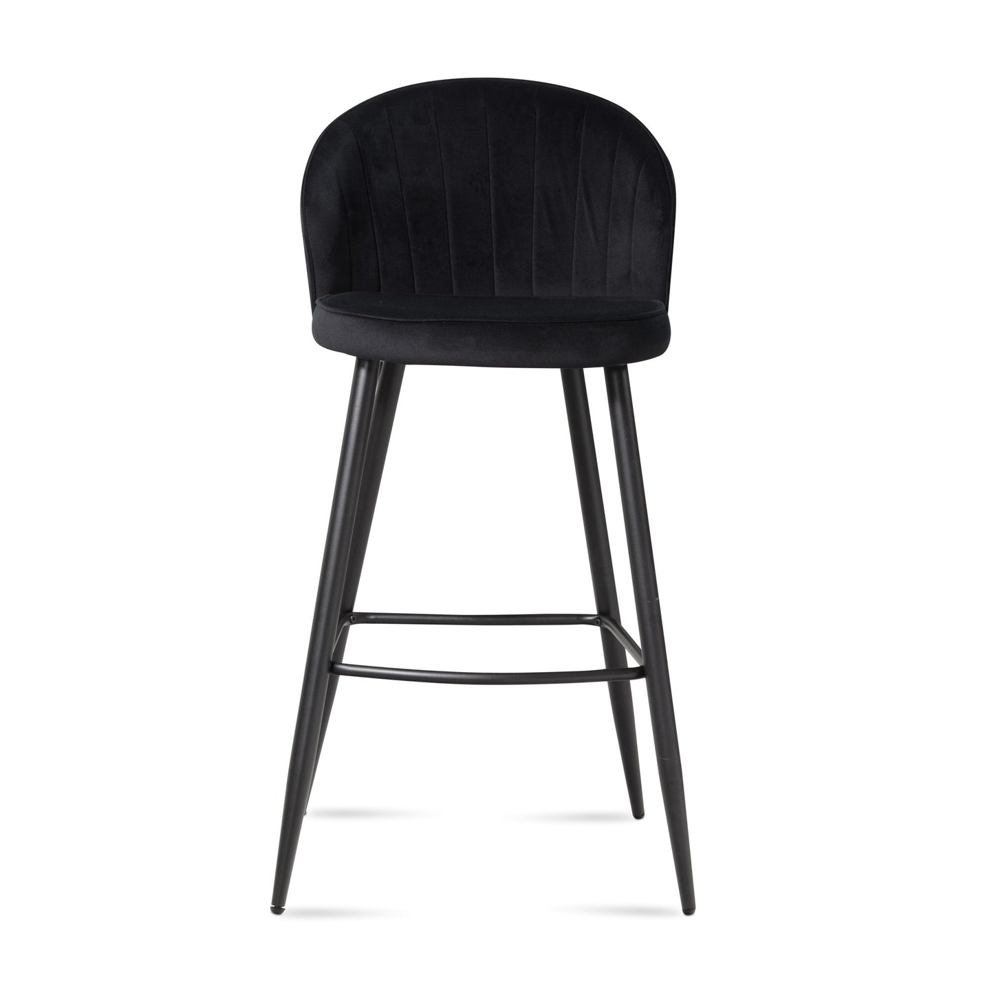 Juego De 2 Taburetes De Bar, Terciopelo Negro Con Respaldo 56 X 102,5 X 52,5 Cm_4