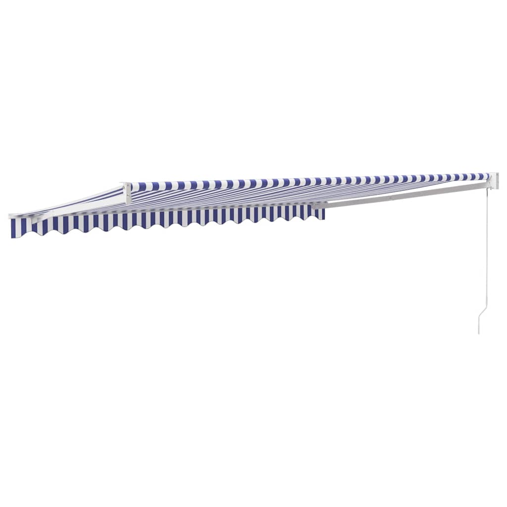Toldo Retráctil Aluminio Y Tela Azul Y Blanco 4,5x3 M_4