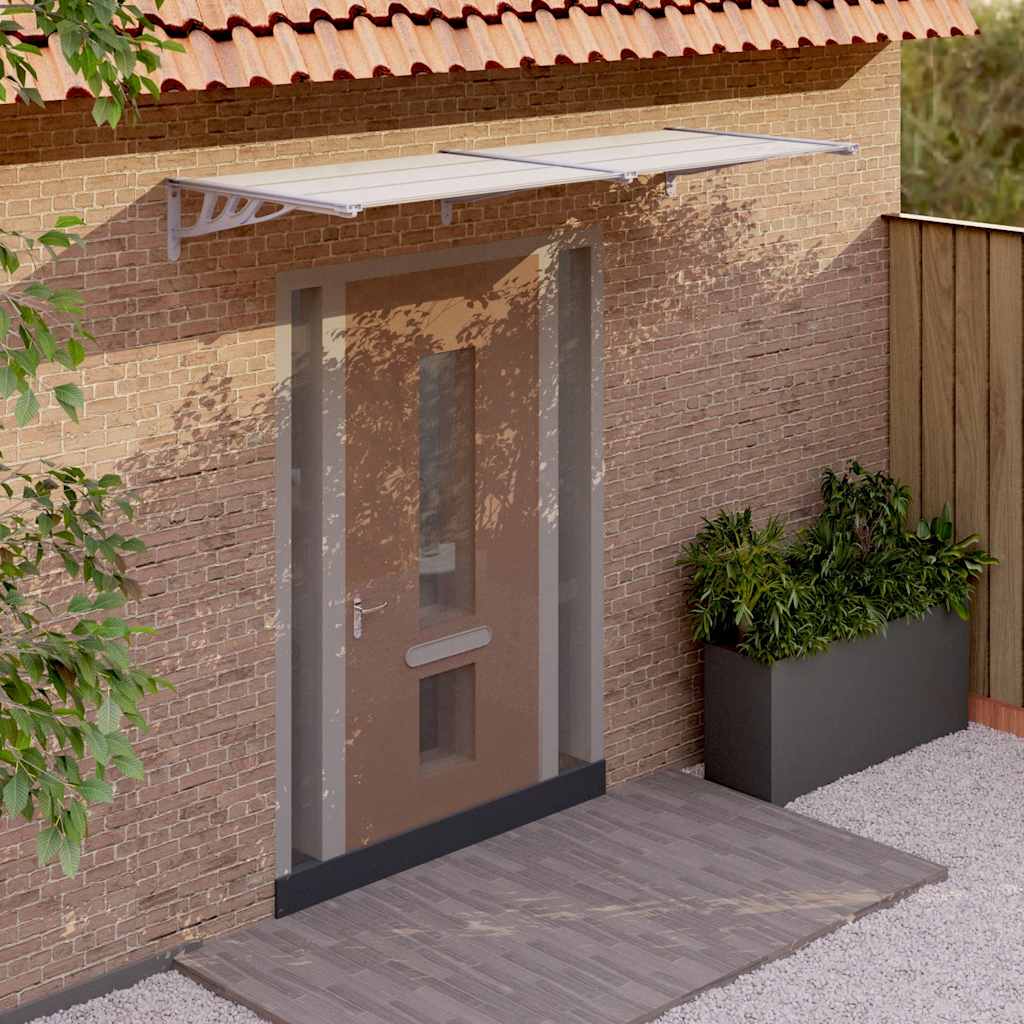 Marquesina Puerta Policarbonato Gris Y Transparente 239x90 Cm_1