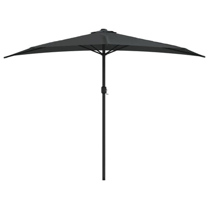 Vidaxl Sombrilla De Balcón Semicircular Palo Aluminio Gris 300x155 Cm_0