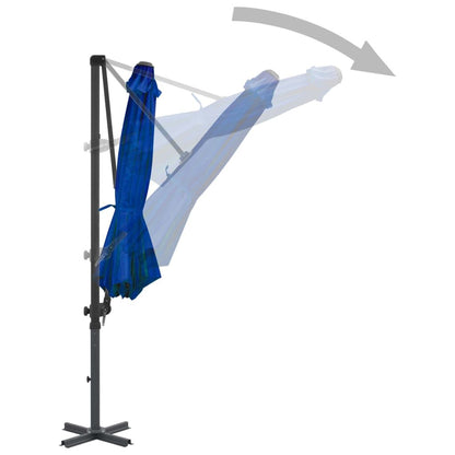 Vidaxl Sombrilla De Jardín Voladiza Poste Aluminio Azul Azure 300 Cm_3