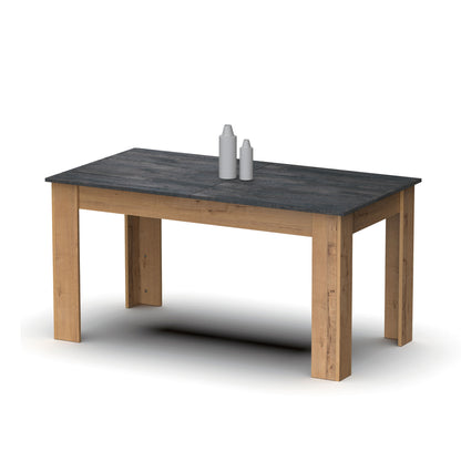 Mesa Comedor Extensible, Salón O Cocina Hasta 10 Personas 77x140-195x80 Cm, Diseño Moderno, Briebe, Opal, Madera_0