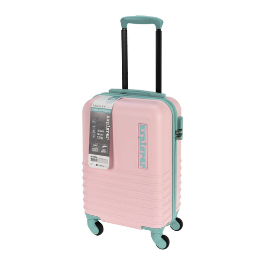 Well Home Maleta En Abs 4 Ruedas Color Rosa Y Menta 34x22x52,5cm_0