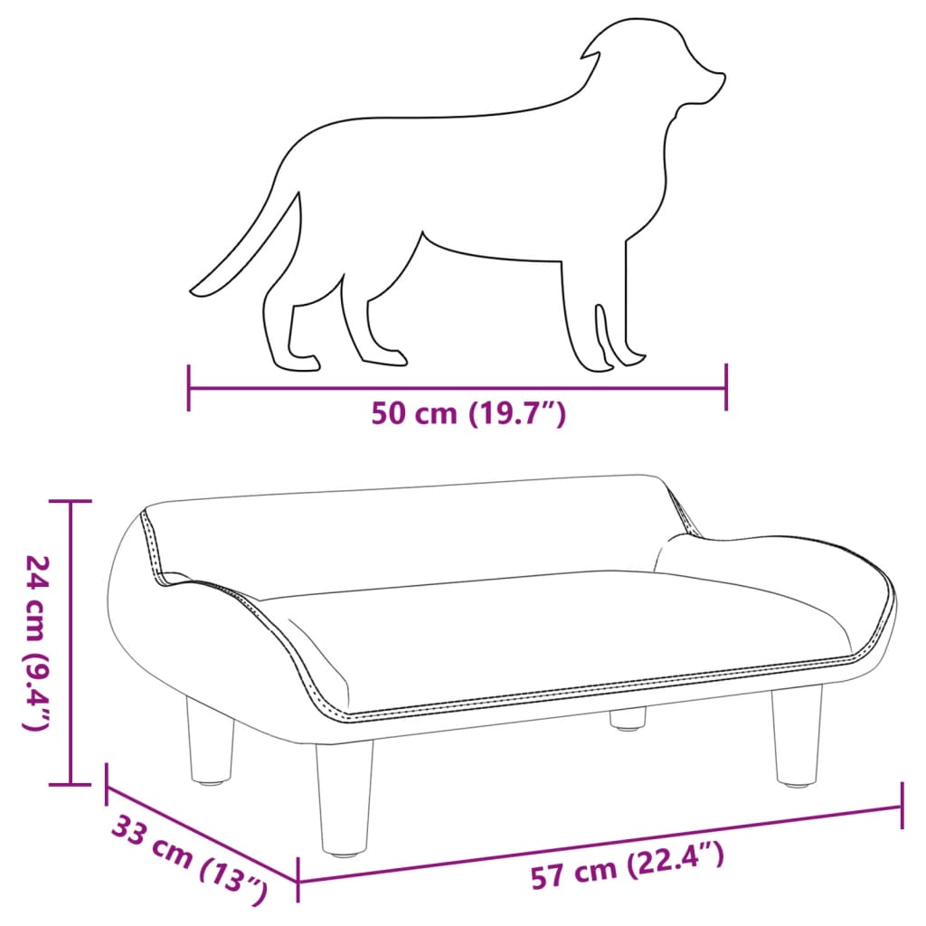 Cama Para Perros De Tela Crema 70x40x24 Cm / Vetonek_3