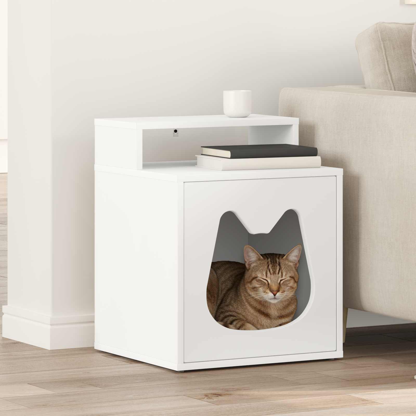 Casa Para Gatos 42,5 X 40 X 53,5 Cm Madera De Ingeniería_1