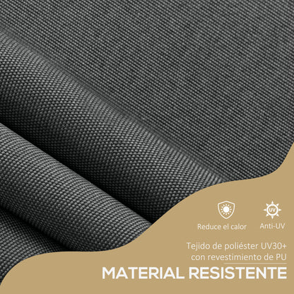 Outsunny Toldo Manual Retráctil 300x120x210-300 Cm Con Manivela Gris Oscuro_5