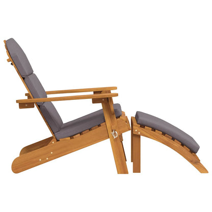 Vidaxl Silla De Jardín Adirondack Con Reposapiés Madera Maciza Acacia_4