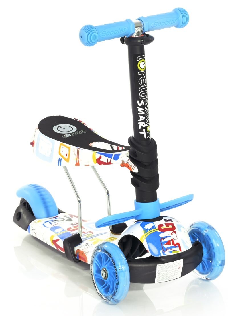 Patinete Infantil Con Asiento Smart Blue Tracery_0