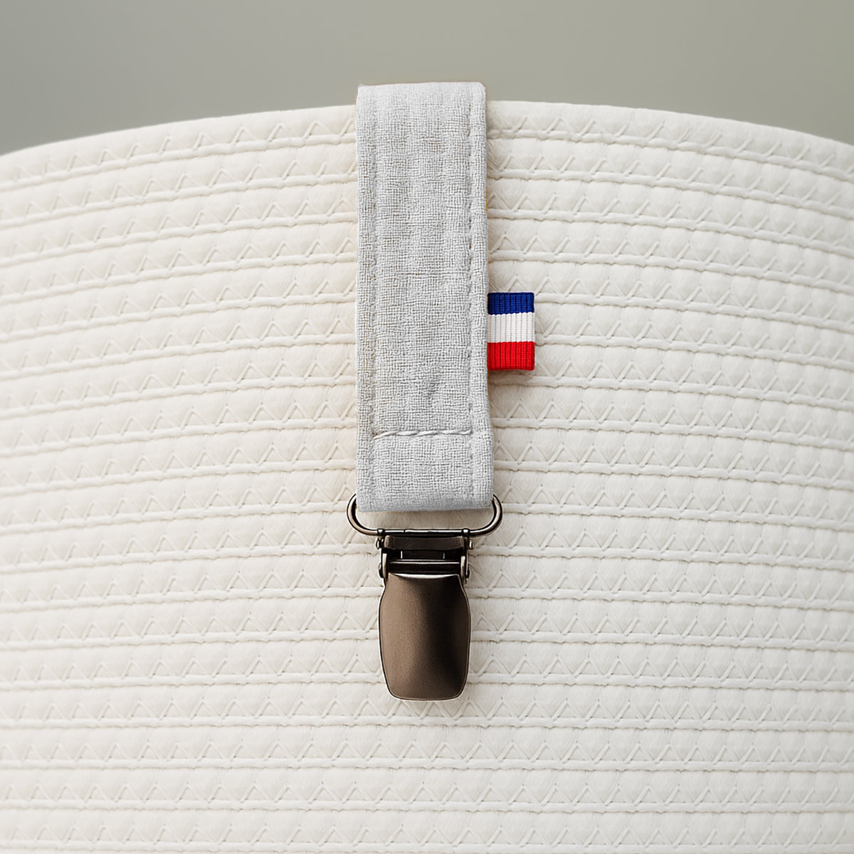 Clip Para Chupete Blanco De Algodón Orgánico