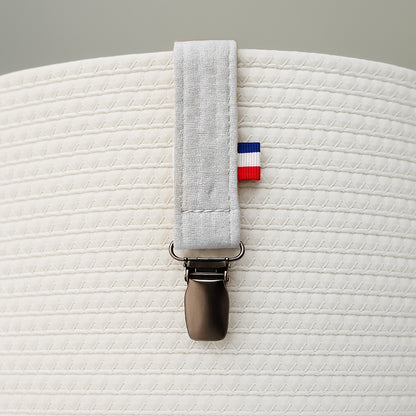 Clip Para Chupete Blanco De Algodón Orgánico