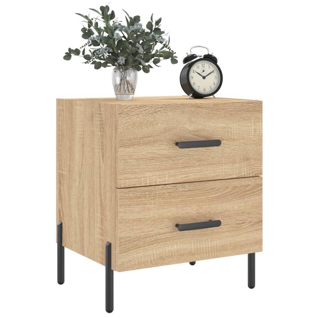 Mesita Noche 2 Uds Madera Ingeniería Roble Sonoma 40x35x47,5 Cm_1