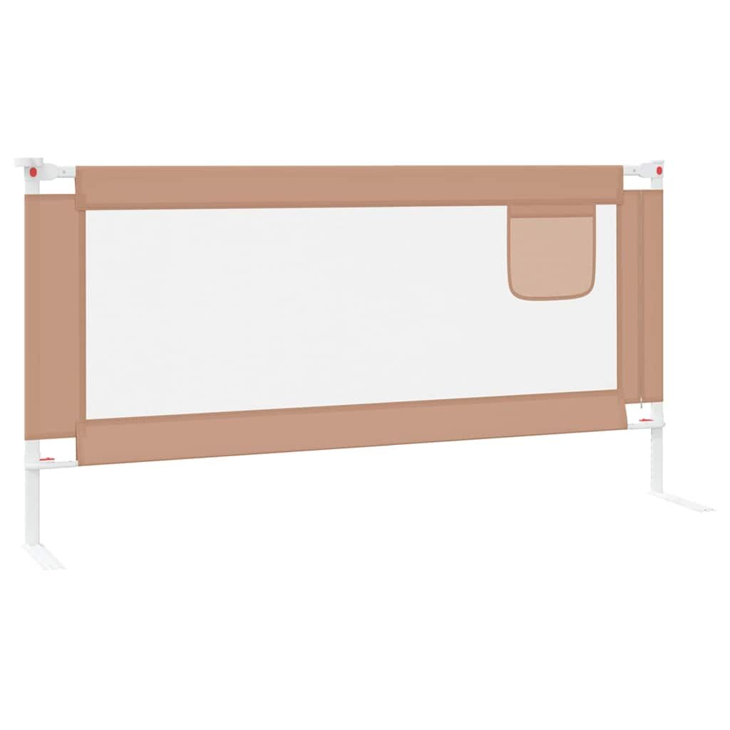 Vidaxl Barandilla De Seguridad Cama De Niño Taupe Tela 180x25 Cm_4