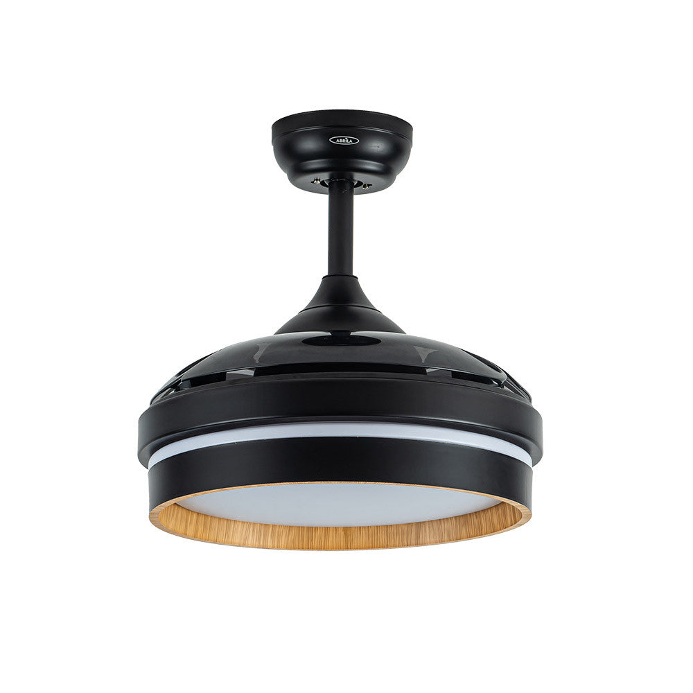 Ventilador Dc Nalon 48w Negro/madera Oscura 3aspas 91d 4800lm 3000-4500-6000k Remoto+memoria+temporizador_1