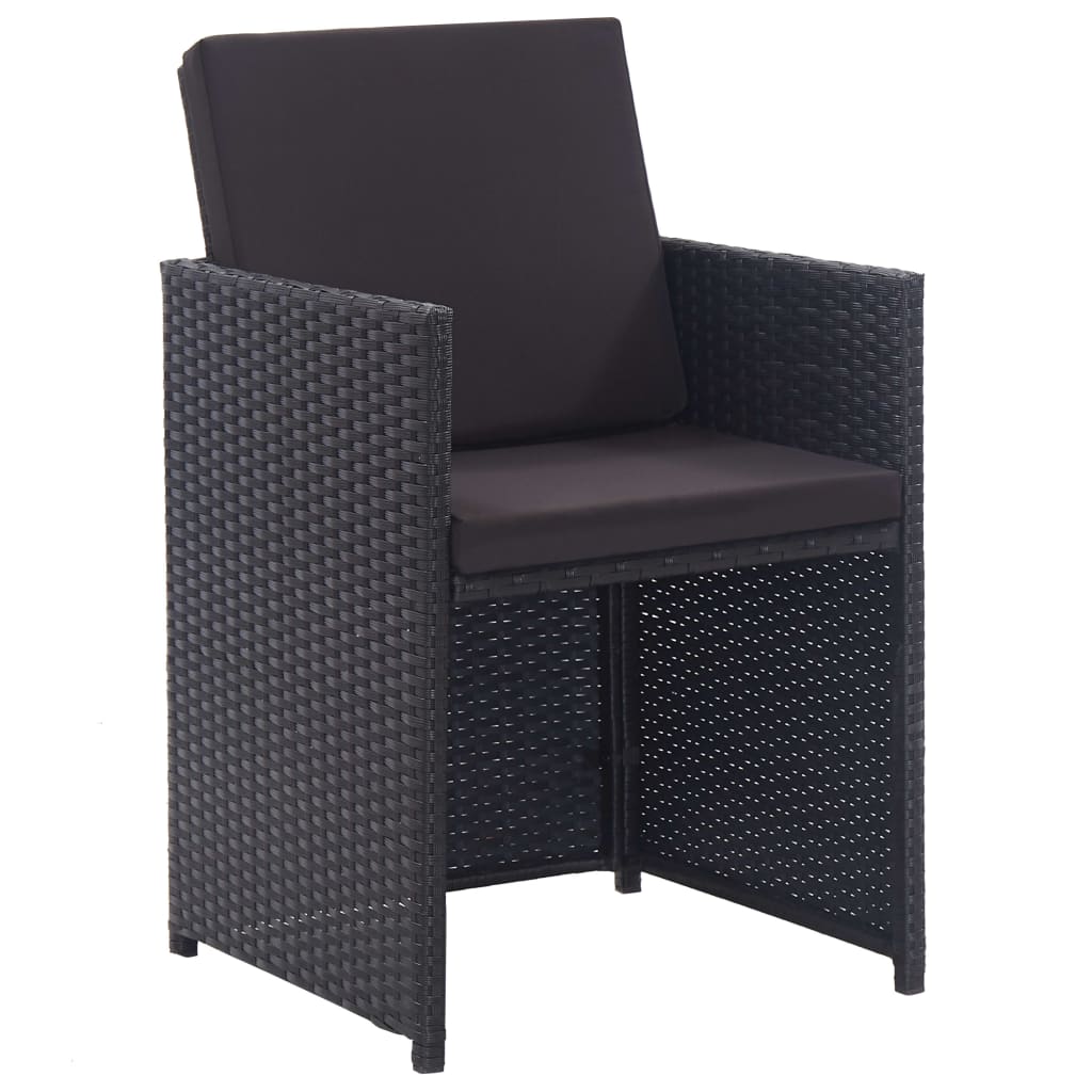 Vidaxl Set Comedor De Jardín 15 Piezas Y Cojines Ratán Sintético Negro_3