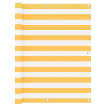Vidaxl Toldo Para Balcón Tela Oxford Blanco Y Amarillo 120x500 Cm_0