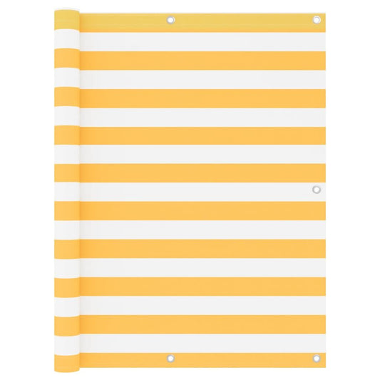 Vidaxl Toldo Para Balcón Tela Oxford Blanco Y Amarillo 120x500 Cm_0