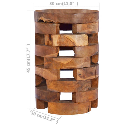 Mesita De Noche De Madera Maciza De Teca 30x30x45 Cm_3