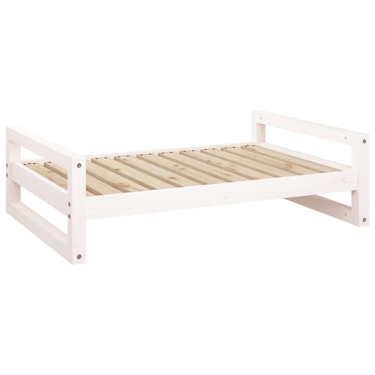 Vidaxl Cama Para Perros Madera Maciza De Pino Blanco 95,5x65,5x28 Cm_0