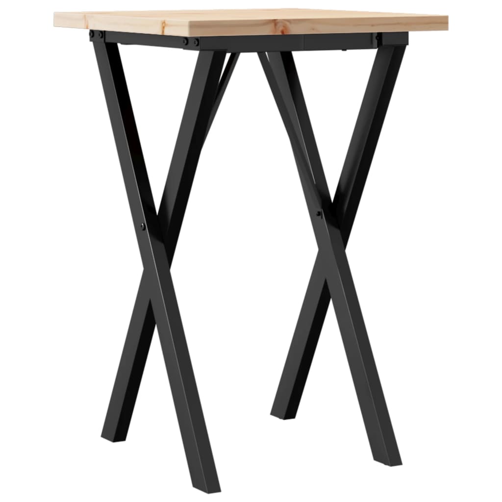 Mesa De Comedor Marco X Madera Maciza Pino Y Acero 50x50x75,5cm_0