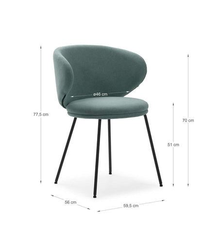 Pack De 2 Sillas Modelo Rebeca Tapizado Textil Verde, 77.5cm(alto) 58cm(ancho) 59.5cm(larg_4
