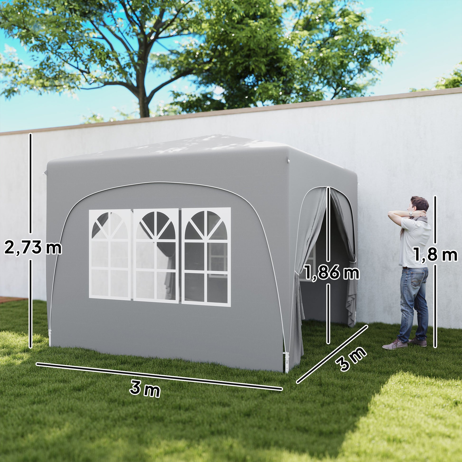 Outsunny Carpa Plegable 3x3 M_2