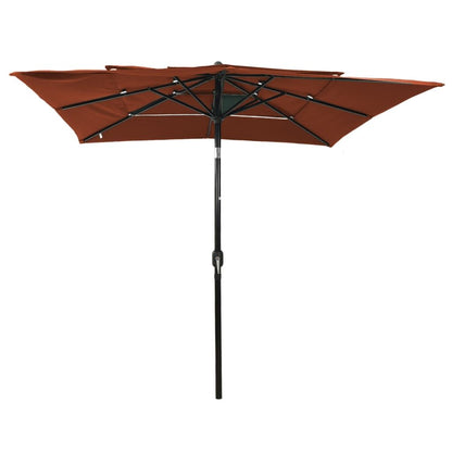 Vidaxl Sombrilla Jardín 3 Niveles Palo De Aluminio Terracota 2,5x2,5 M_1