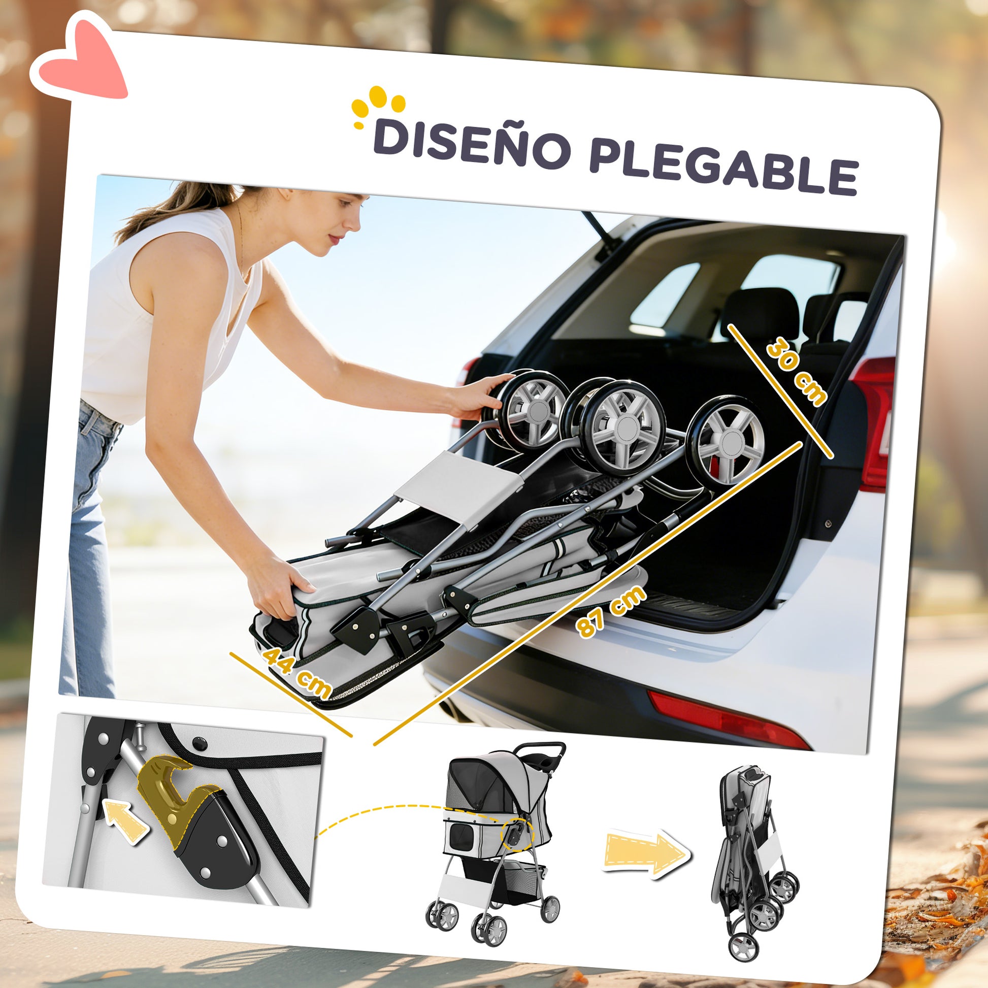 Pawhut Carrito Para Perros Plegable_4