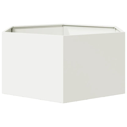 Jardinera Hexagonal De Acero Blanco 104x90x45 Cm_4