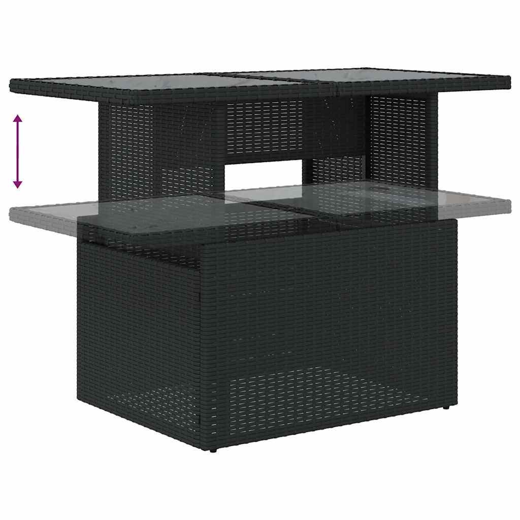 Set De Sofás De Jardín Y Cojines 10 Pzas Ratán Sintético Negro / Vetonek_2