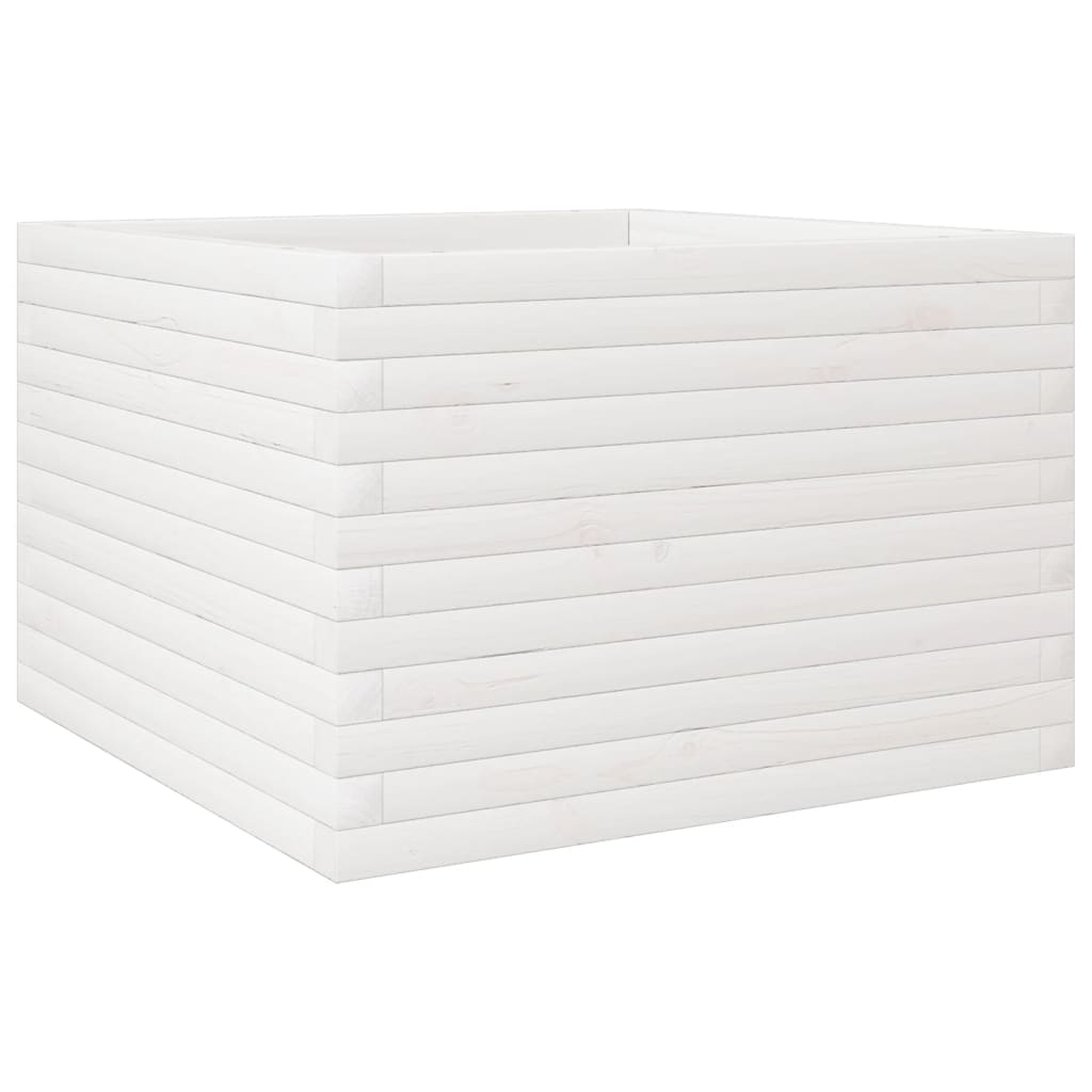 Jardinera Madera Maciza De Pino Blanco 70x70x45,5 Cm_0