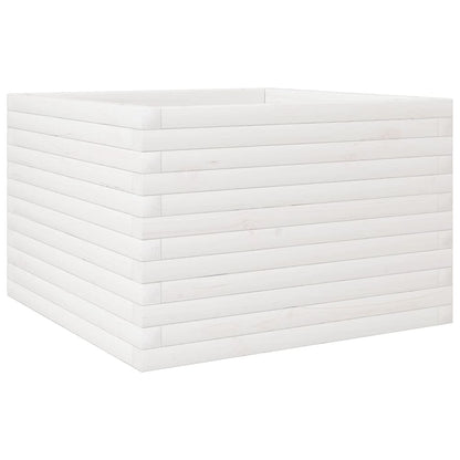 Jardinera Madera Maciza De Pino Blanco 70x70x45,5 Cm_0