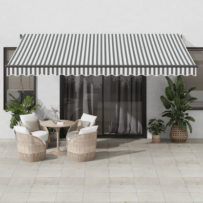 Toldo Retráctil Automático Luz Led Antracita Blanco 450x350 Cm_1