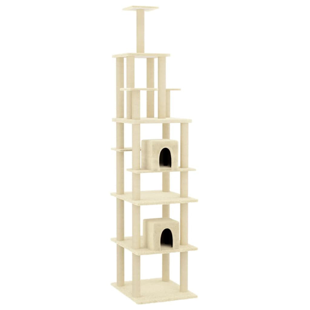 Vidaxl Rascador Para Gatos Con Postes De Sisal Color Crema 216 Cm_0