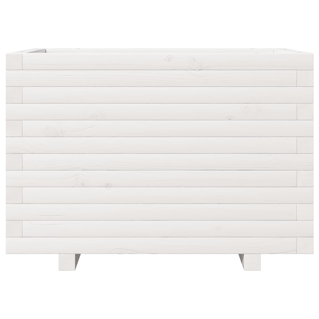 Jardinera Madera Maciza De Pino Blanco 70x40x49,5 Cm_4