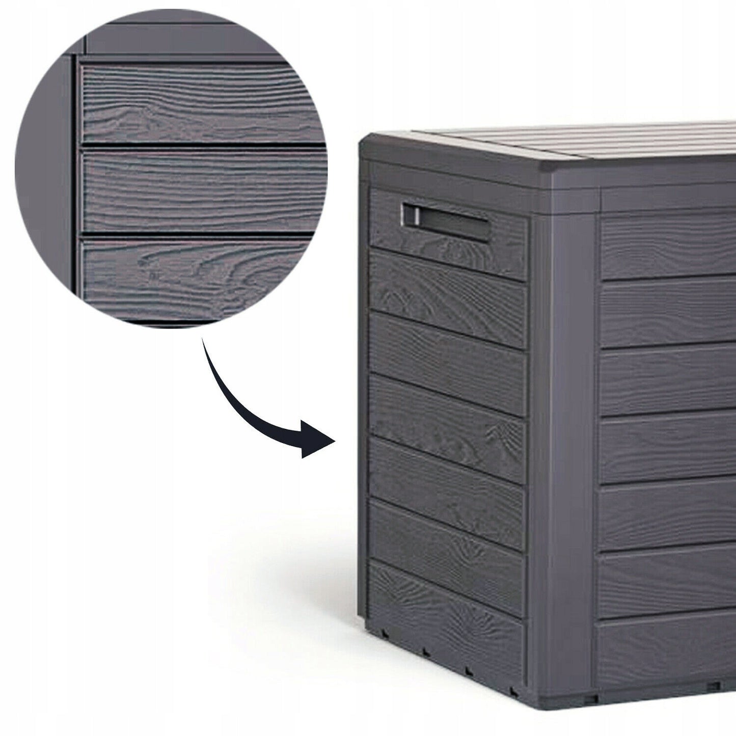 Baúl De Jardín Woodebox 140l., Dimensiones (mm) 585x460x550, Color Antracita_5