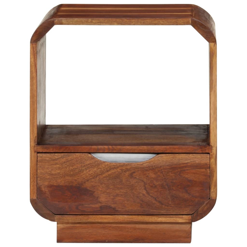 Mesita De Noche Con Cajón Madera Maciza De Sheesham 40x30x50 Cm_1